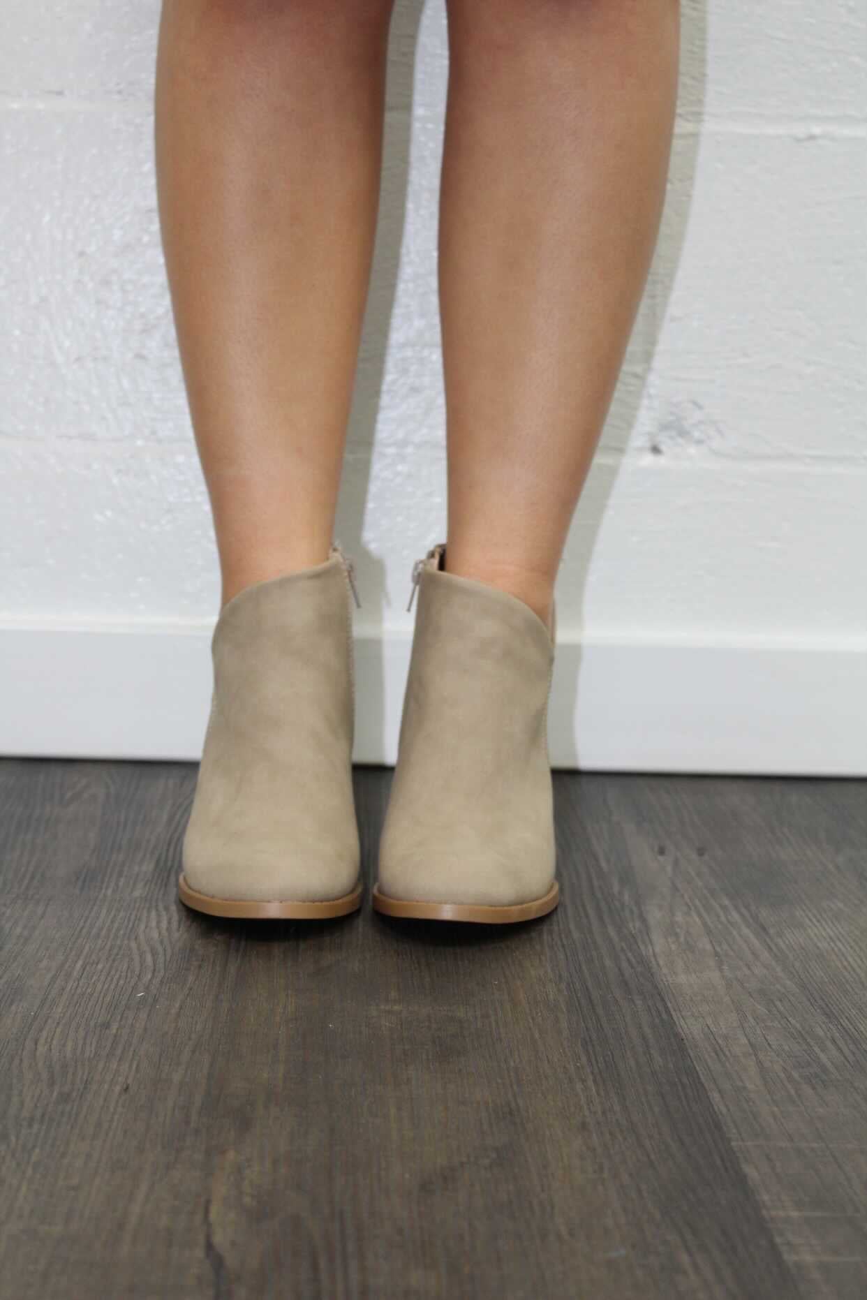 Walk This Way Warm Taupe Bootie