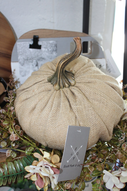 Burlap Harvest Pumpkin