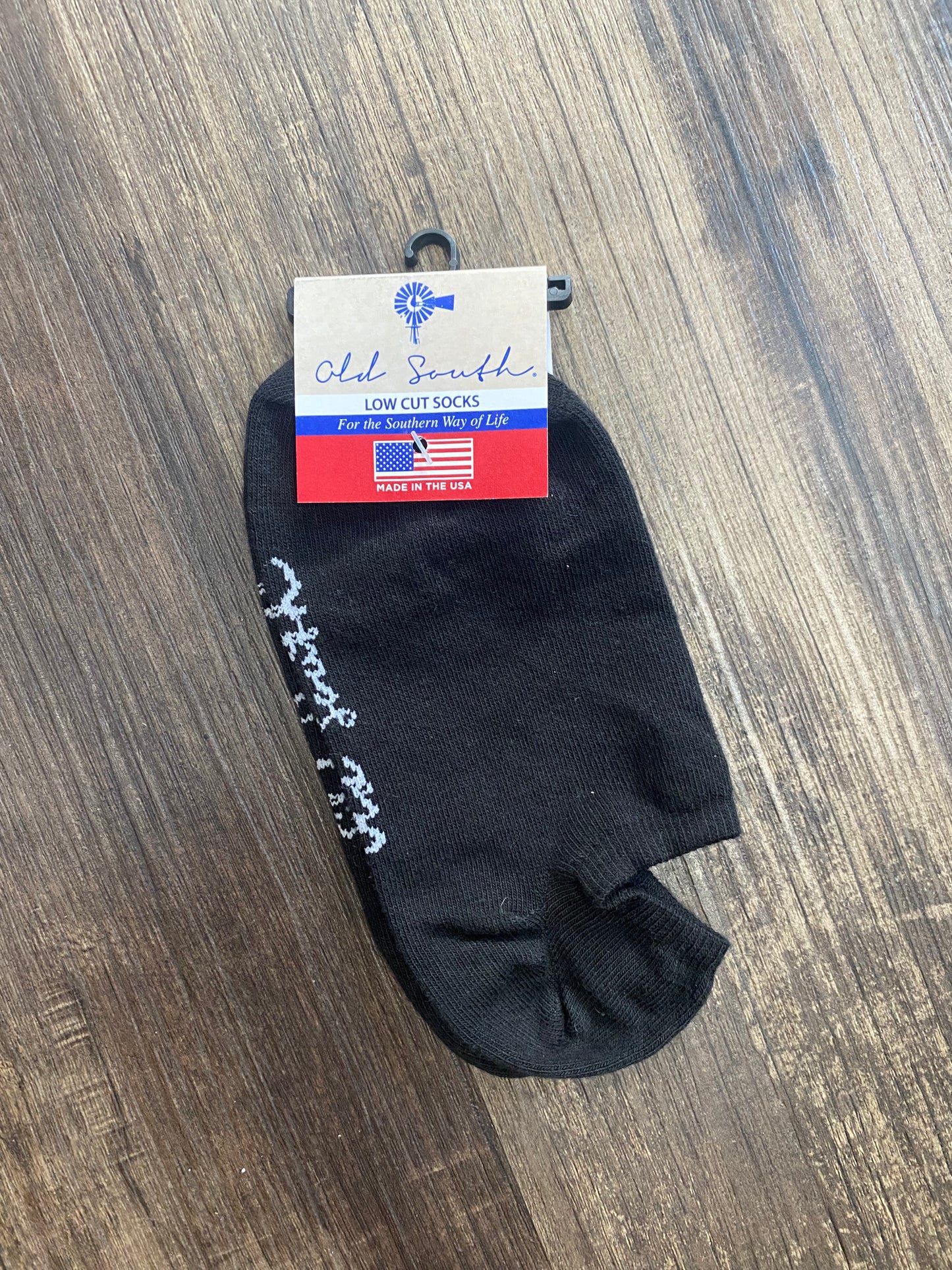 Old South Black Low Cut Socks