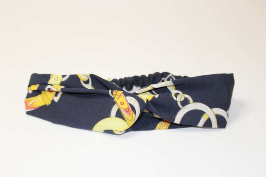 Navy & Yellow Belt & Chain Headband