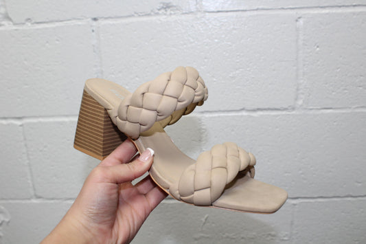 Ella Mae Taupe Braided Two Band Heel