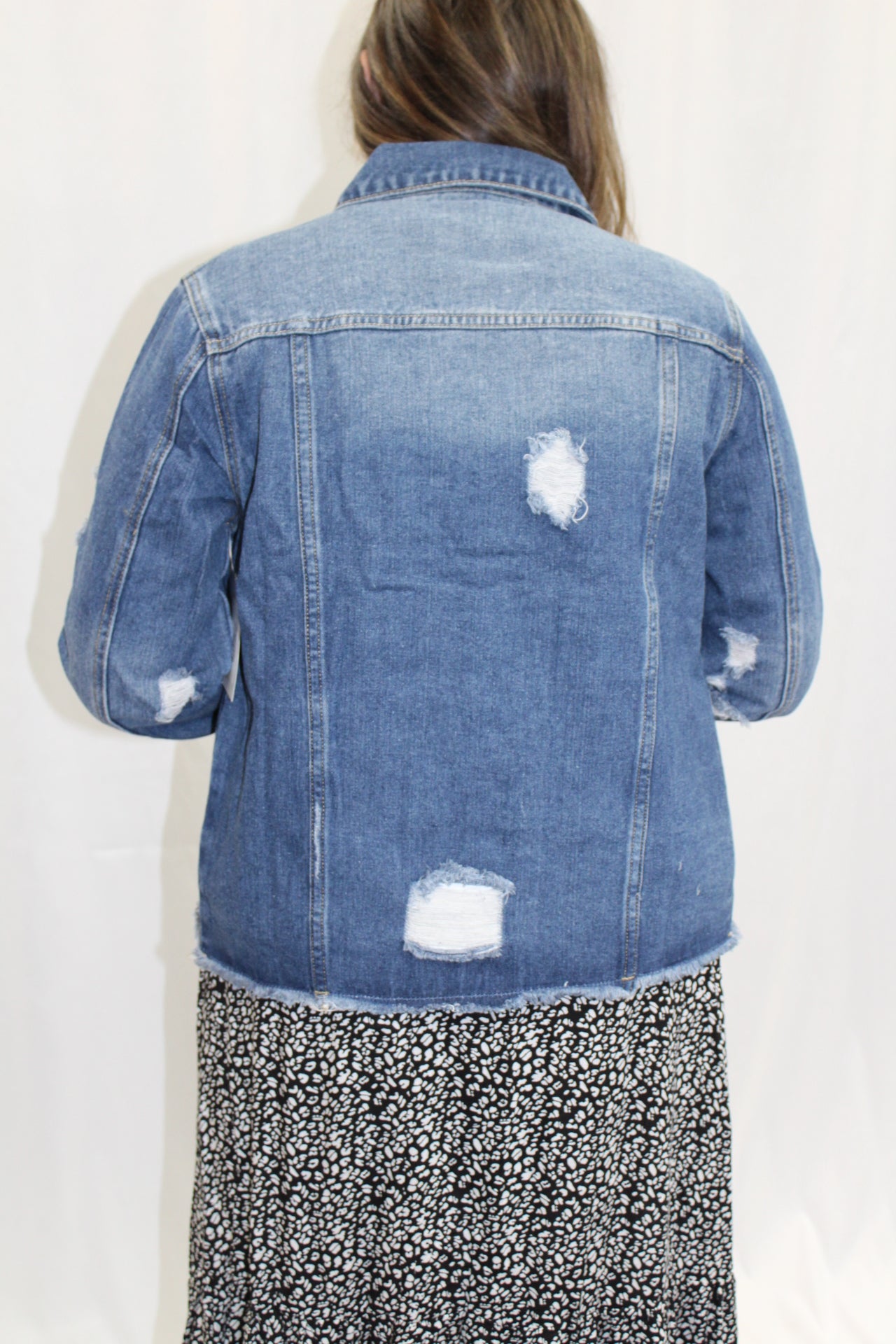 No Holding Back Distressed Denim Jacket