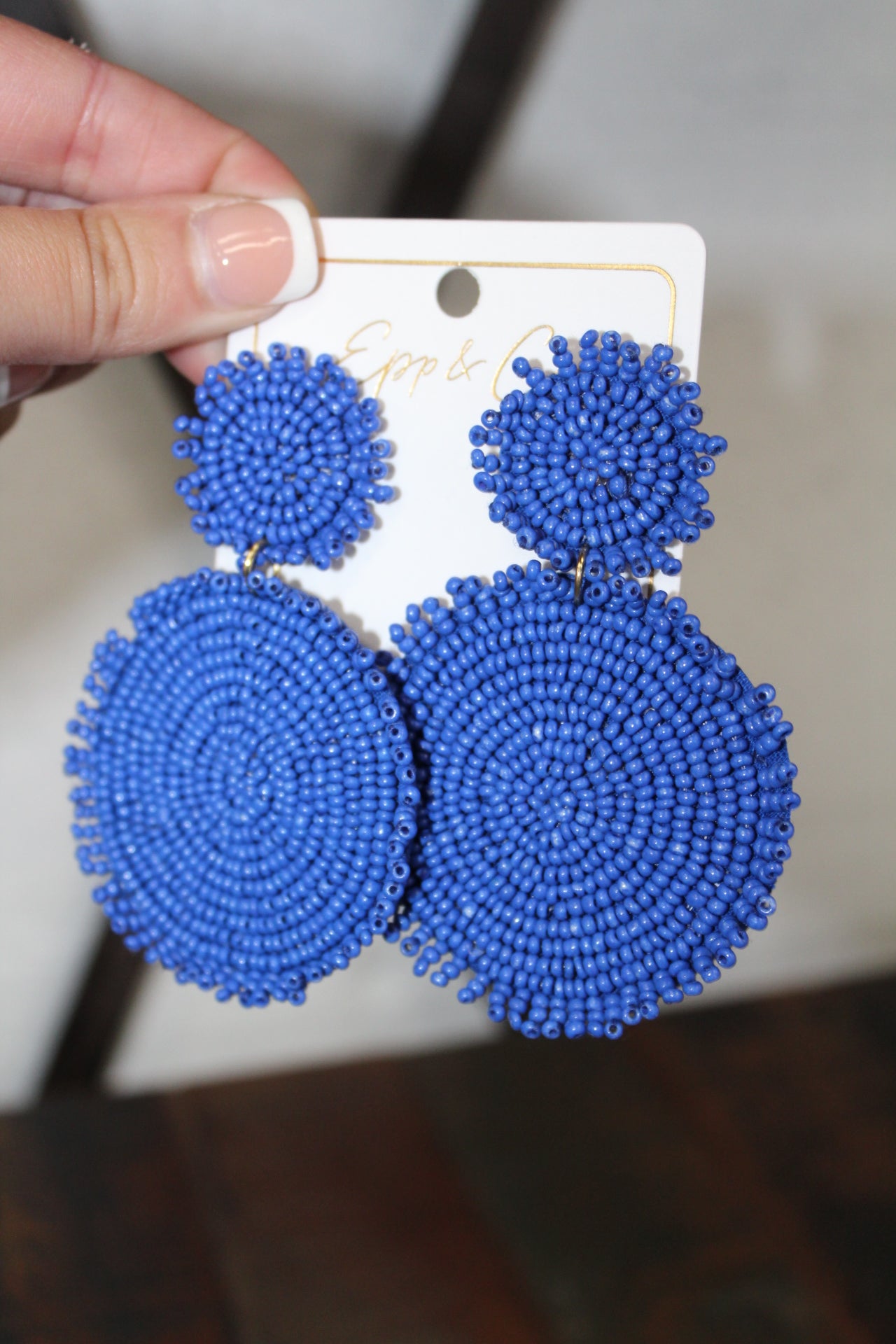 Royal Blue Beaded Discs