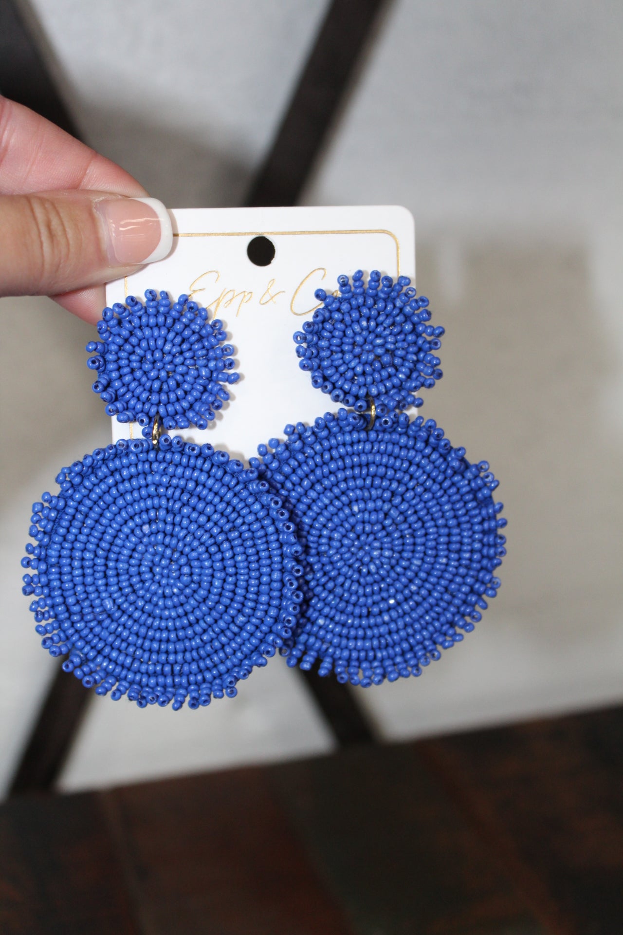 Royal Blue Beaded Discs