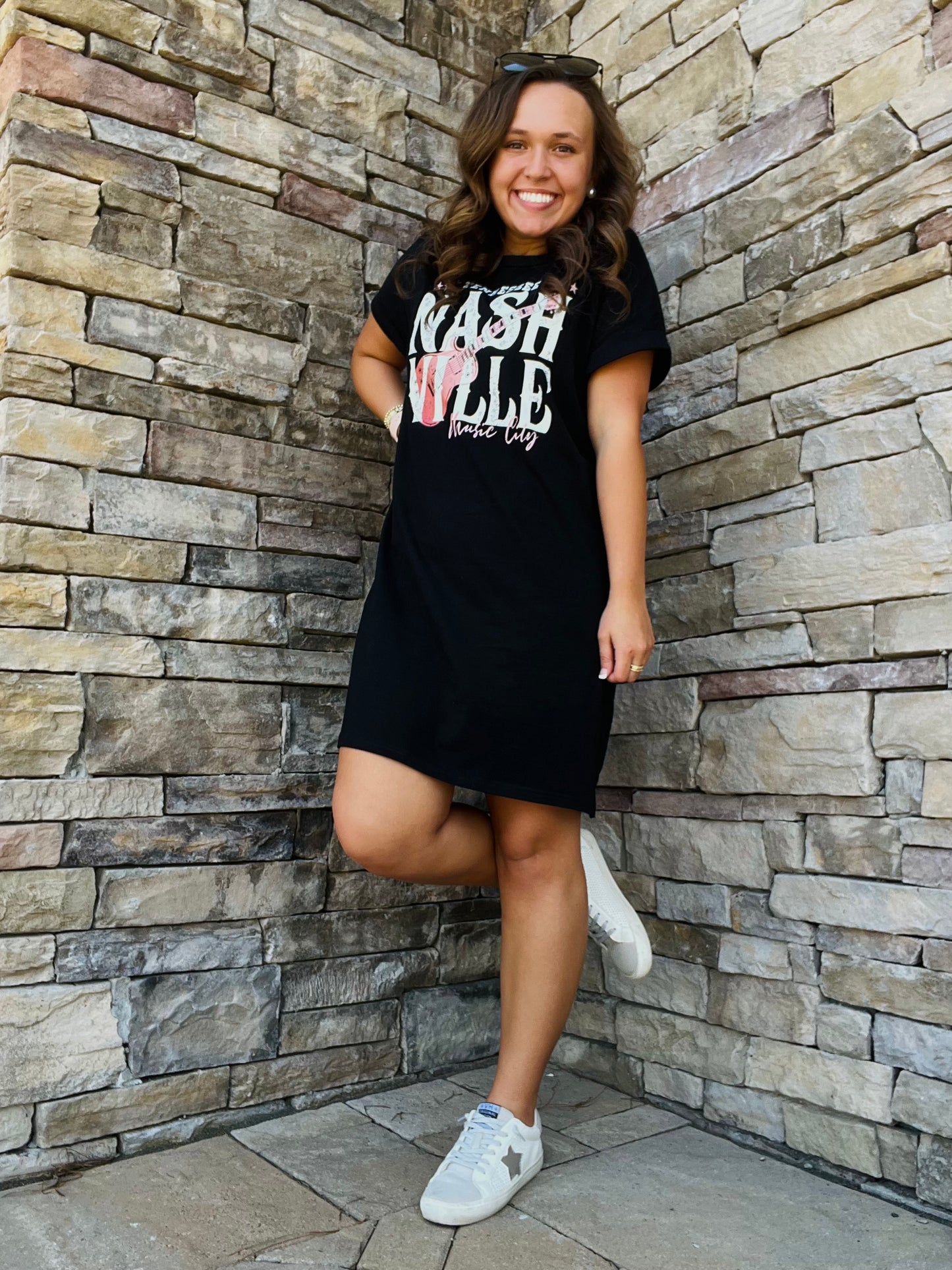 Black Nashville T-shirt Dress