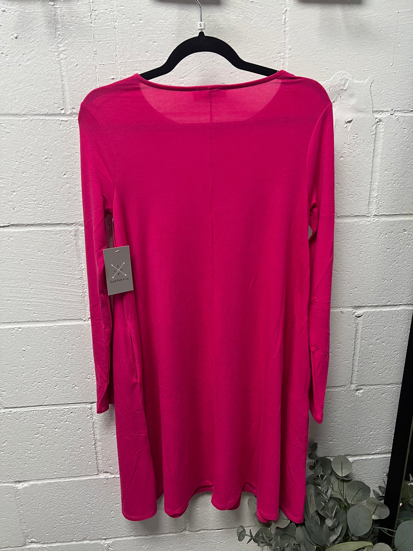 Hot Pink Long Sleeve Dress