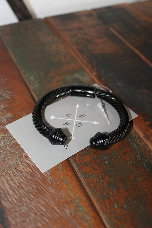 Black Enamel Coated Cable Bracelet