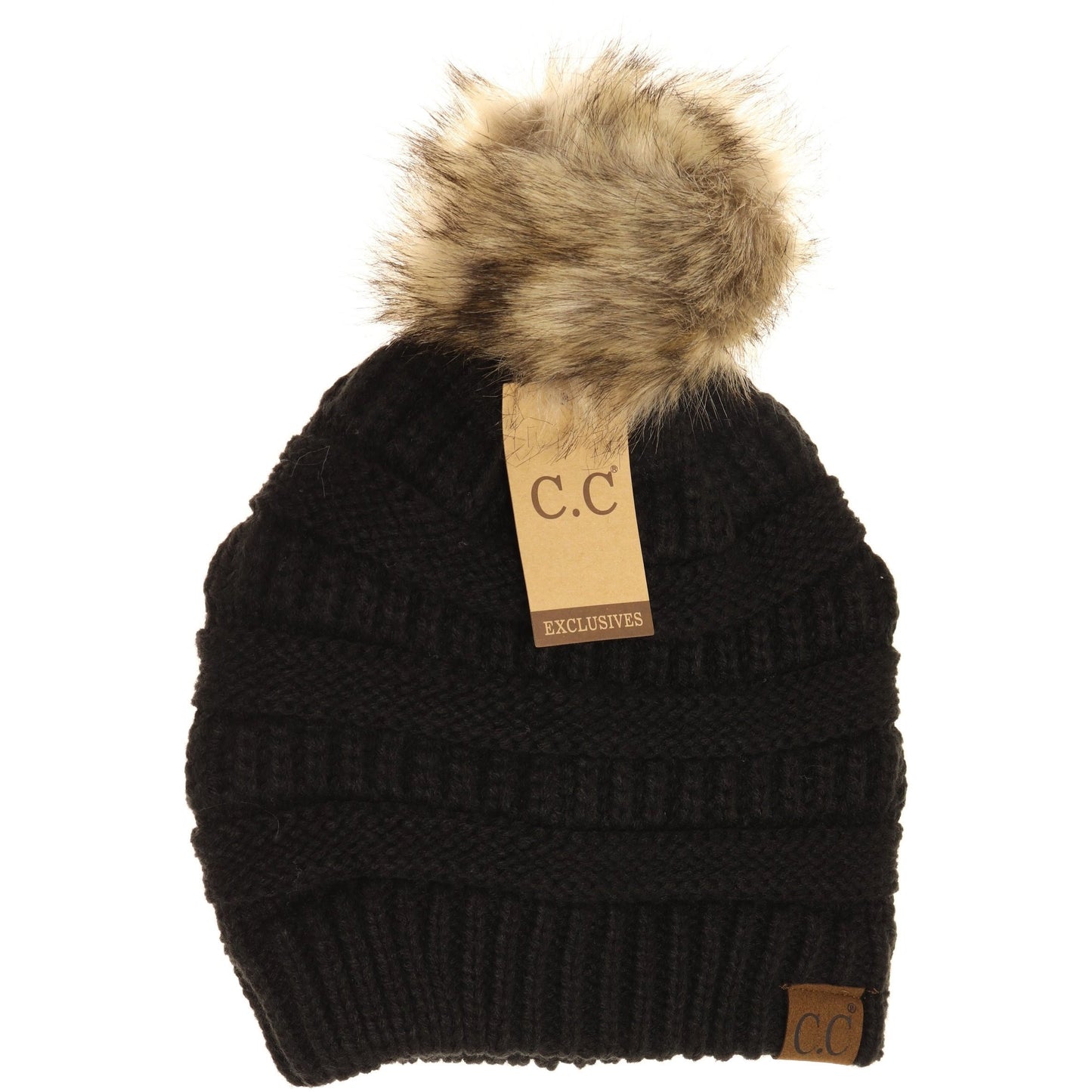 Faux Fur Pom Pom C.C. Beanie