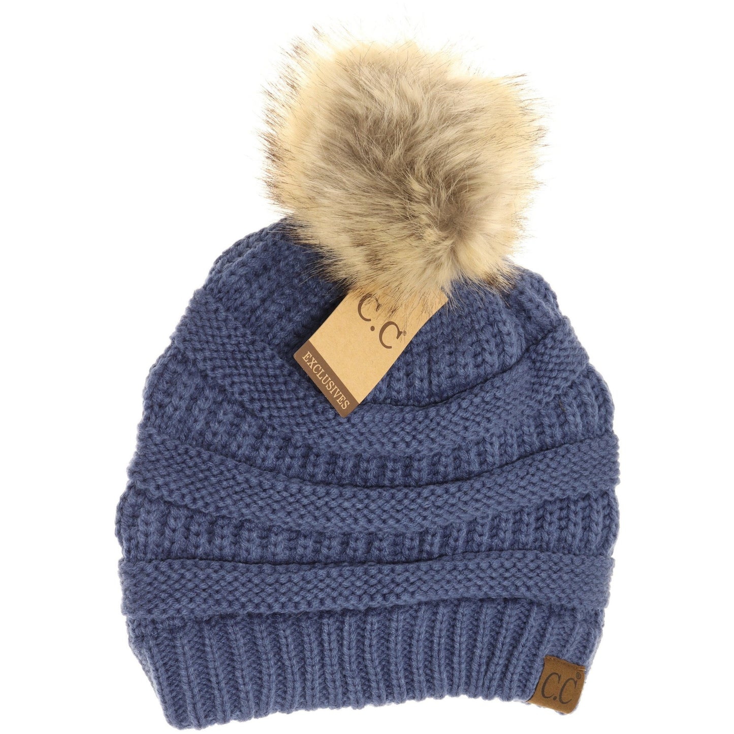 Faux Fur Pom Pom C.C. Beanie