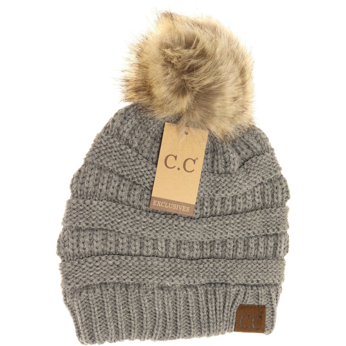 Faux Fur Pom Pom C.C. Beanie