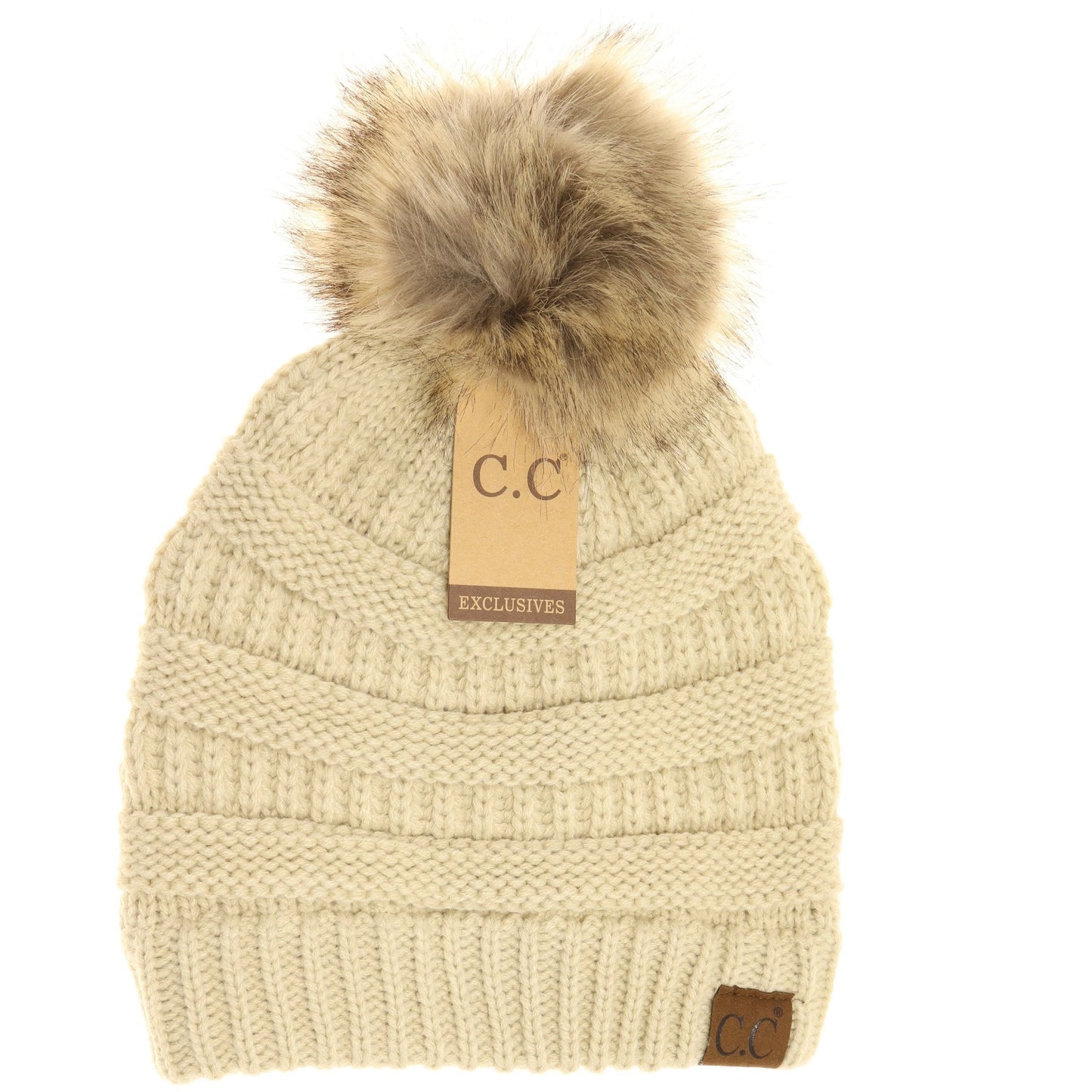 Faux Fur Pom Pom C.C. Beanie