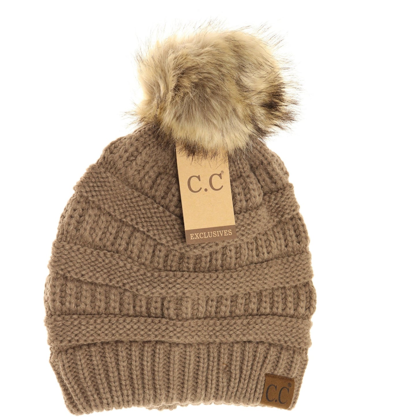 Faux Fur Pom Pom C.C. Beanie