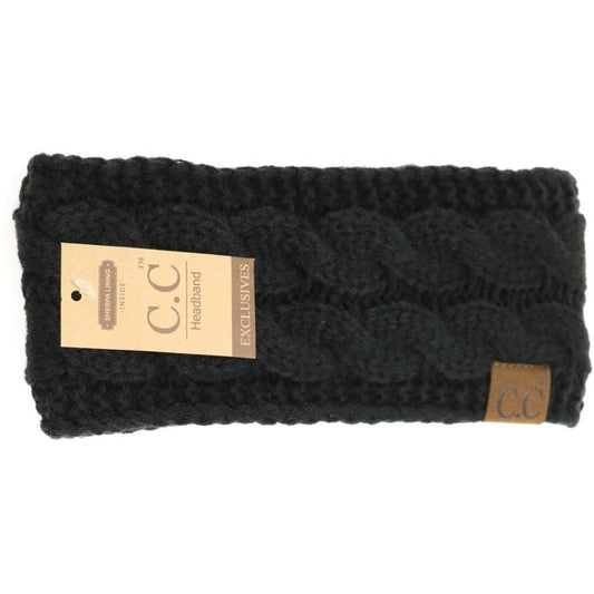 Solid Cable Knit C.C. Head Wrap